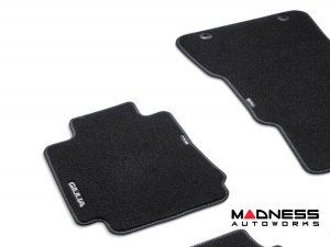 Alfa Romeo Giulia Floor Mats - Genuine Alfa - Black Carpet - Silver Trim - AWD Alfa Romeo Giulia Floor Mats - Genuine Alfa - Black Carpet - Silver Trim - AWD